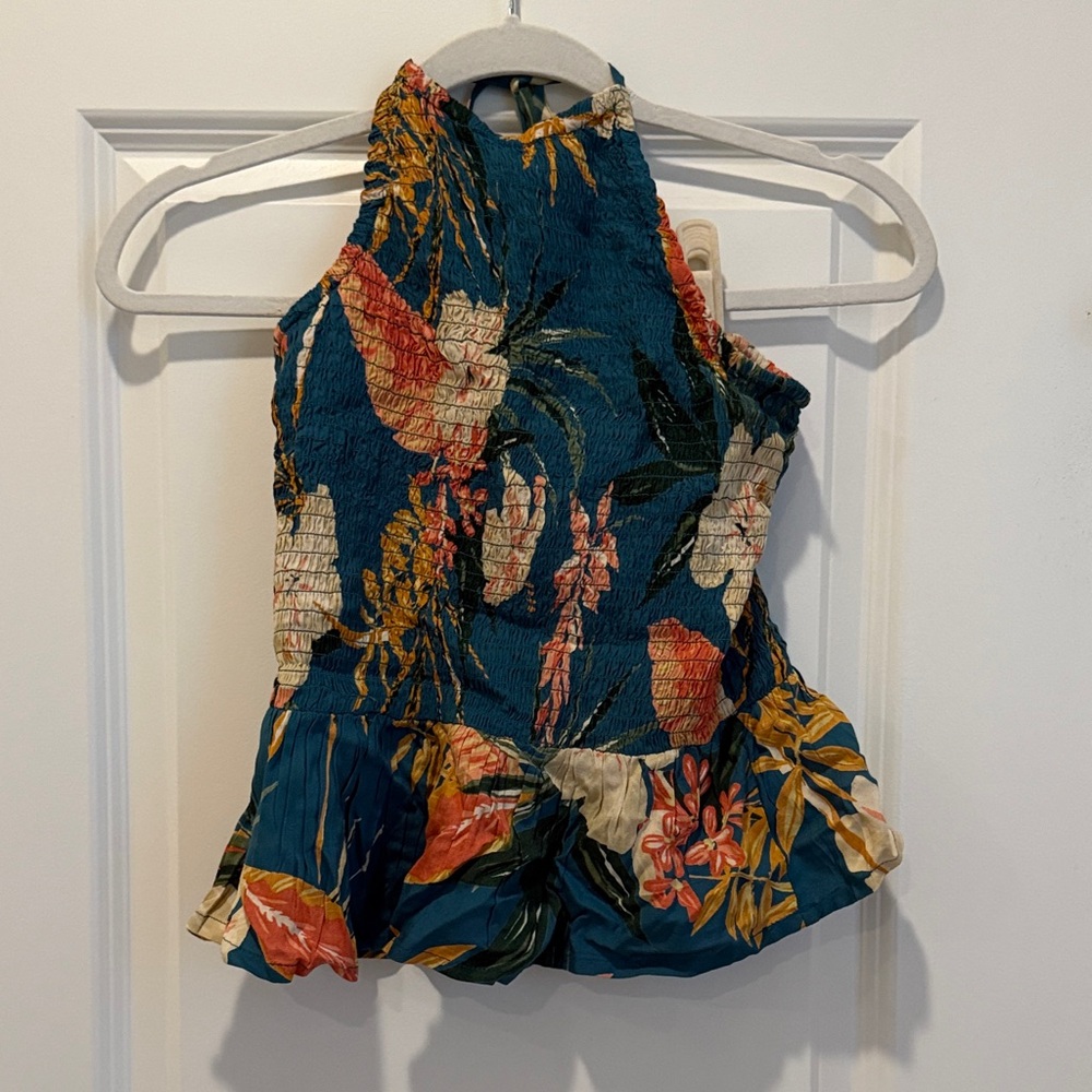Floral Halter Neck Top - Multicolor